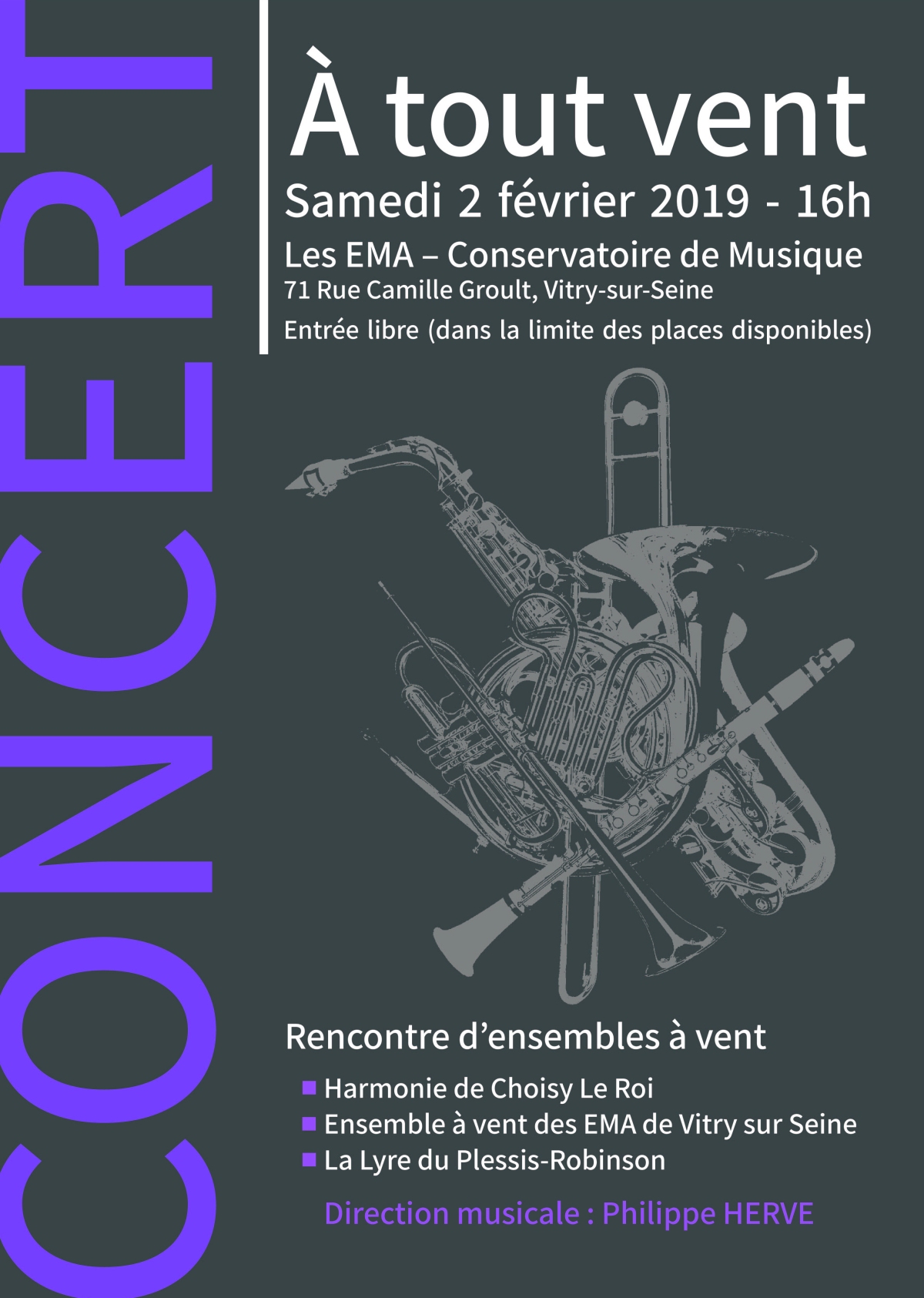 Concert « A tout Vent » : Samedi 02 Février 2019
